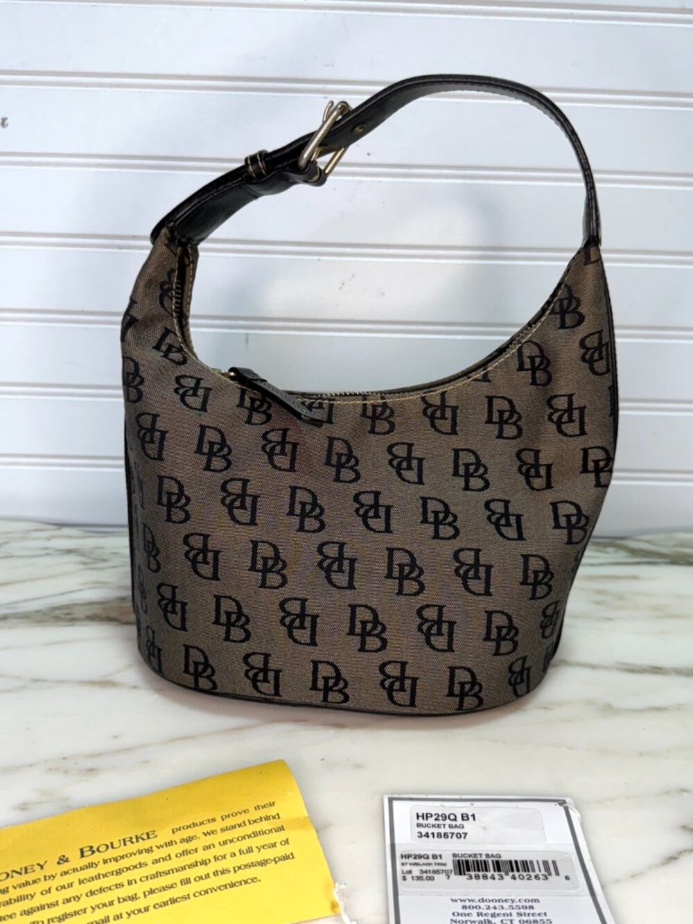 Dooney & Bourke DB Monogram Y2K Bucket Mini Shoulder Bag w Tag - Picture 8 of 14